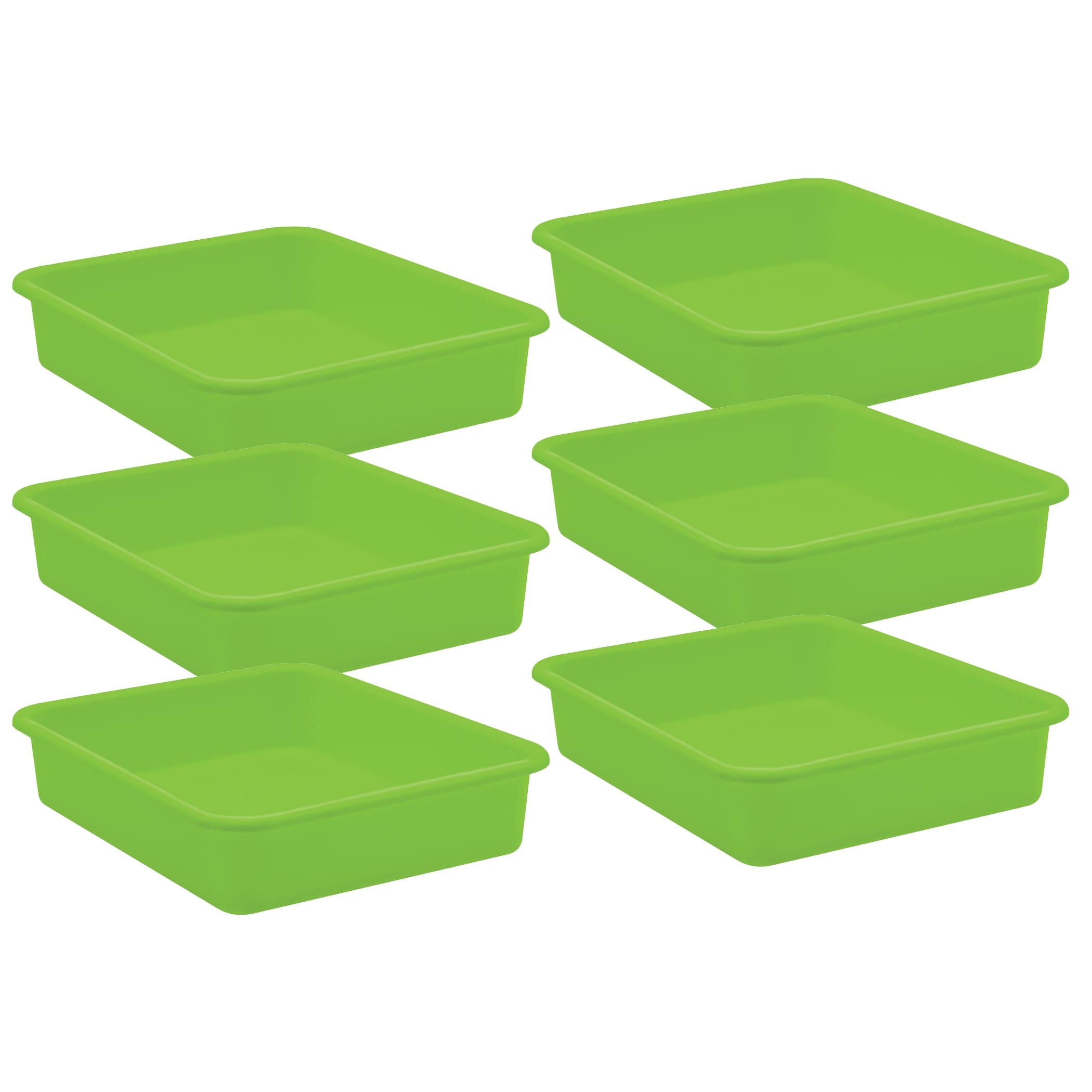 Teacher Created Resources Lime Large Plastic Letter Tray, Pack of 6