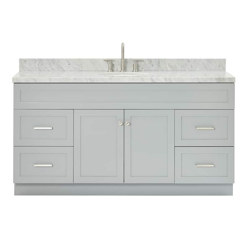 Ariel F067SCWOVO Hamlet 67" Free Standing Single Basin Vanity Set with - Grey - Ash Finish