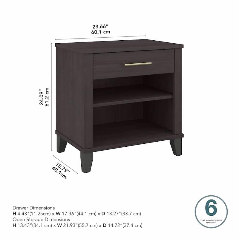 Transitional Grey Ash Nightstand