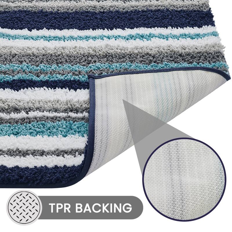 Better Trends Bath Rug 100% Polyester Super Absorbent Anti-Skid TPR Backing Bathroom Rug For Shower,Sink Mats Griffie Collection