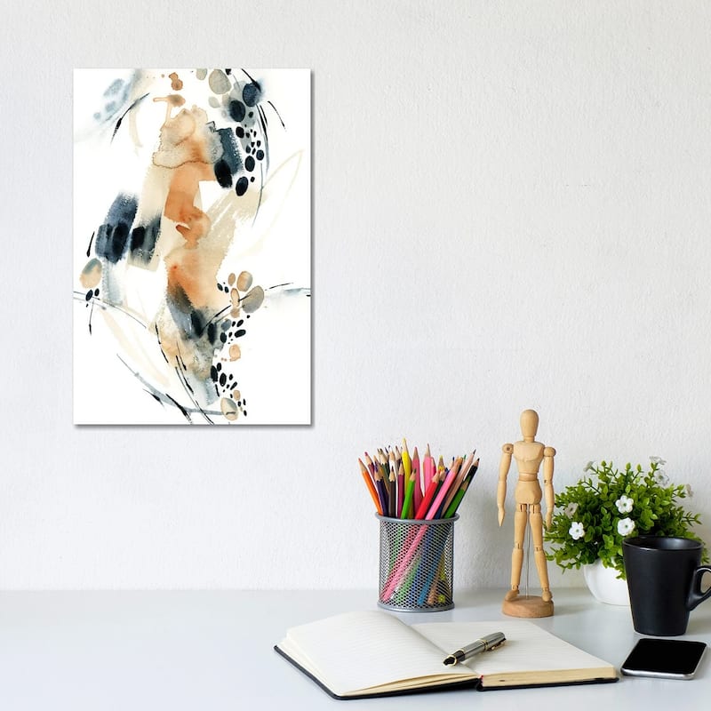 iCanvas "Abstract In Blue And Terracotta IV" by Sophie Rodionov Canvas Print - 12x8x0.75