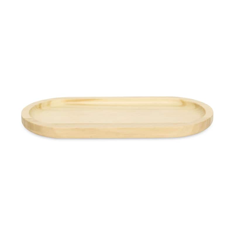 Kishen Ridge Oblong Natural Wood Glossy Tray