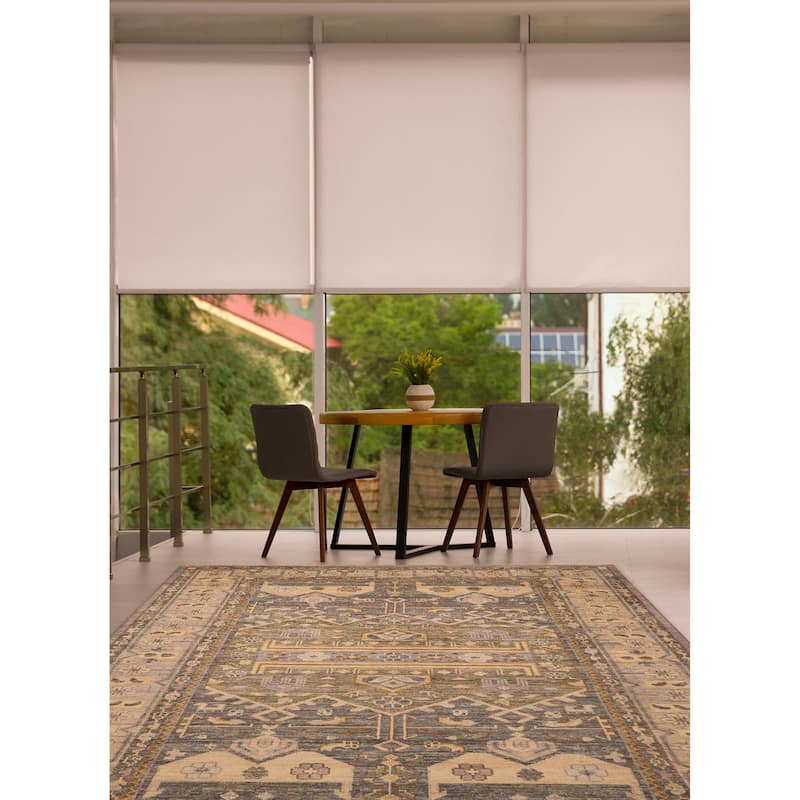 ECARPETGALLERY Hand-knotted Jules Serapi Dark Grey Wool Rug - 9'0 x 11'10