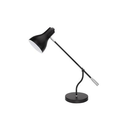 Aspen Creative 22 1/2" High Modern Metal Desk Lamp, Matte Black Finish with Metal Lamp Shade, 26 1/4" wide
