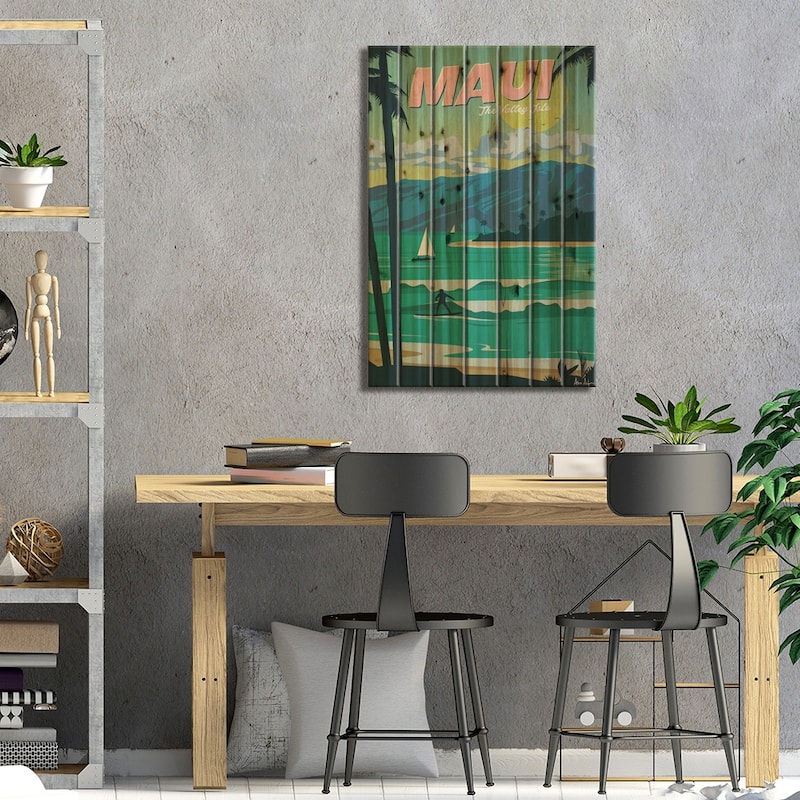 Maui Print On Wood by IdeaStorm Studios - Multi-Color