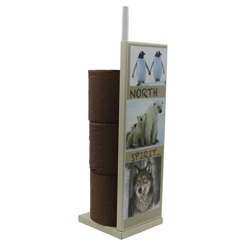 Evideco Freestanding Metal Toilet Tissue Paper Roll Holder Reserve 3 Rolls