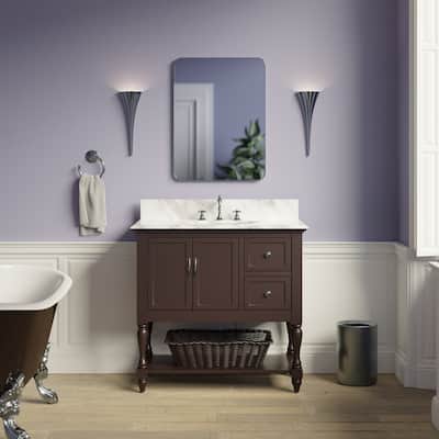 KitchenBathCollection Beverly 36" BathroomVanity w/ Carrara Marble Top