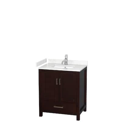 Wyndham Collection Sheffield 30" Single Bathroom Vanity, Carrara