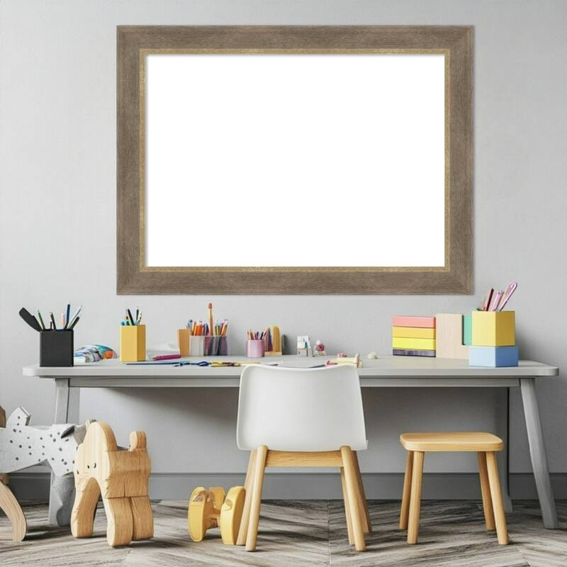 Driftwood Tan Framed Dry Erase Magnetic Board