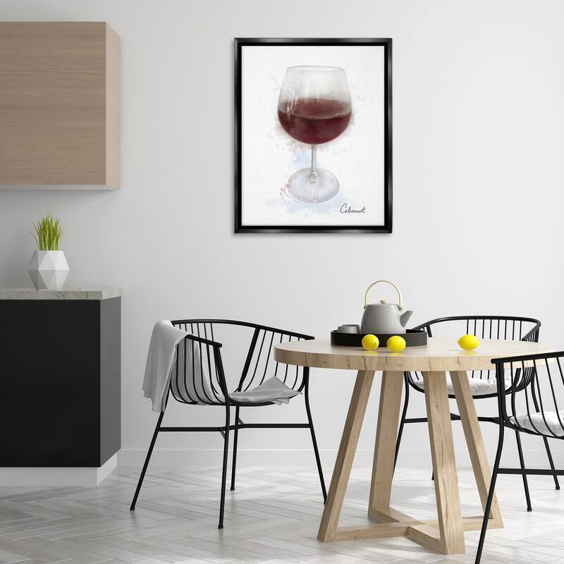 Stupell Modern Cabernet in Glass Framed Floater Canvas Wall Art Design By Matthew Piotrowicz