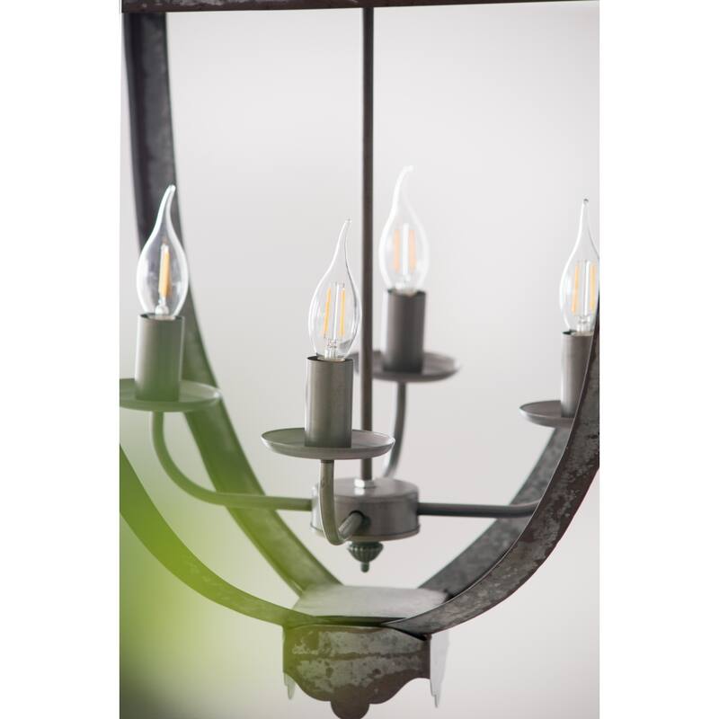 Hardwire 15.7in 4-Light Metal Chandelier Light with Adjustable Chain