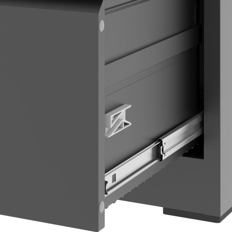 2 Drawer Lateral File Cabinet with Lock, Metal Lateral Filing Cabinet, Steel Wide Horizontal Filing Cabinets for Letter/Legal
