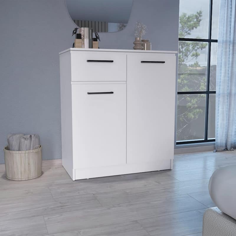 Idaho Dresser with 2-Door Cabinets and Drawer - White