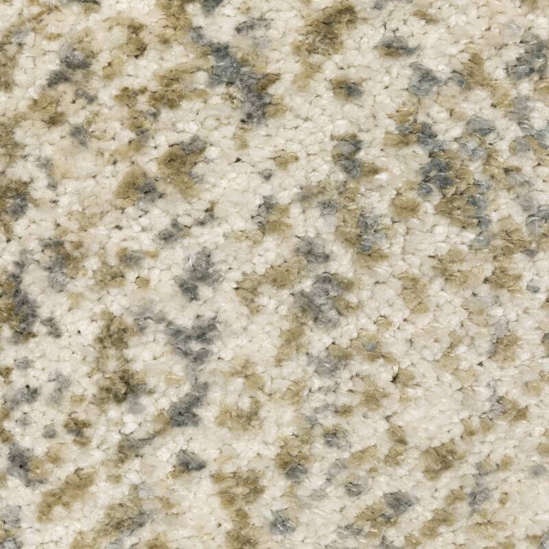 Archer Mottled Abstract Ivory/ Gold Shag Area Rug