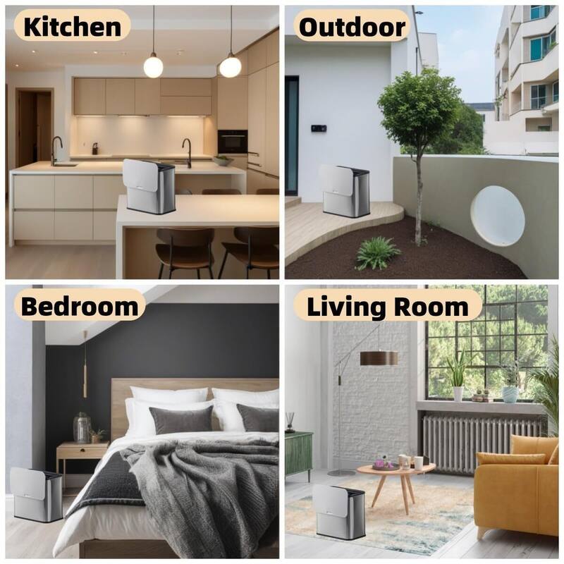 1.3 Gallon Hanging Kitchen Trash Can with Lid, Wall-Mounted Waste Bin