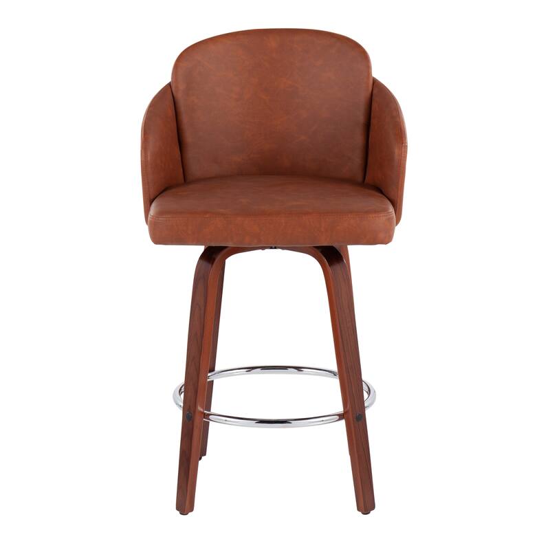 Dahlia Counter Stool with Walnut Wood (Set of 2)