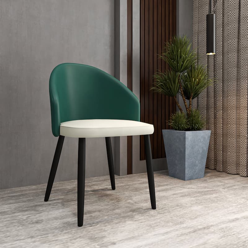 Paradiso Modern Dining Chairs Upholstered Seat and Solid Wood Legs by LeisureMod