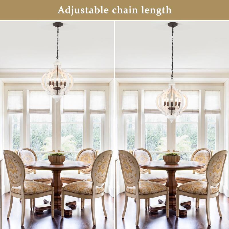5-Light W17.71" x H78.74" Rustic Lantern Chandeliers for Dining Room