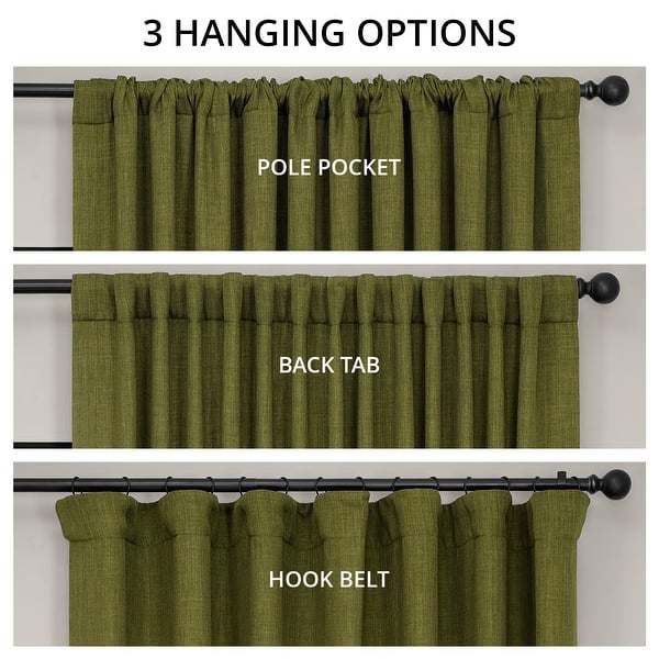 dimension image slide 2 of 18, Exclusive Fabrics Textured Faux Linen Extra Wide Room Darkening Curtains for Bedroom & Living Room Curtains (1 Panel)