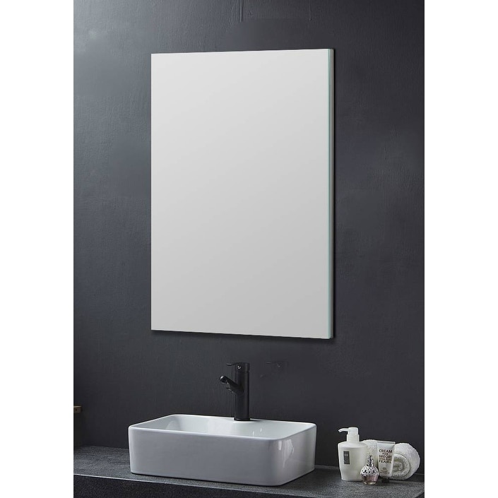 Soft Close Mirrored Medicine Cabinet 3 Glass Shelves,-image