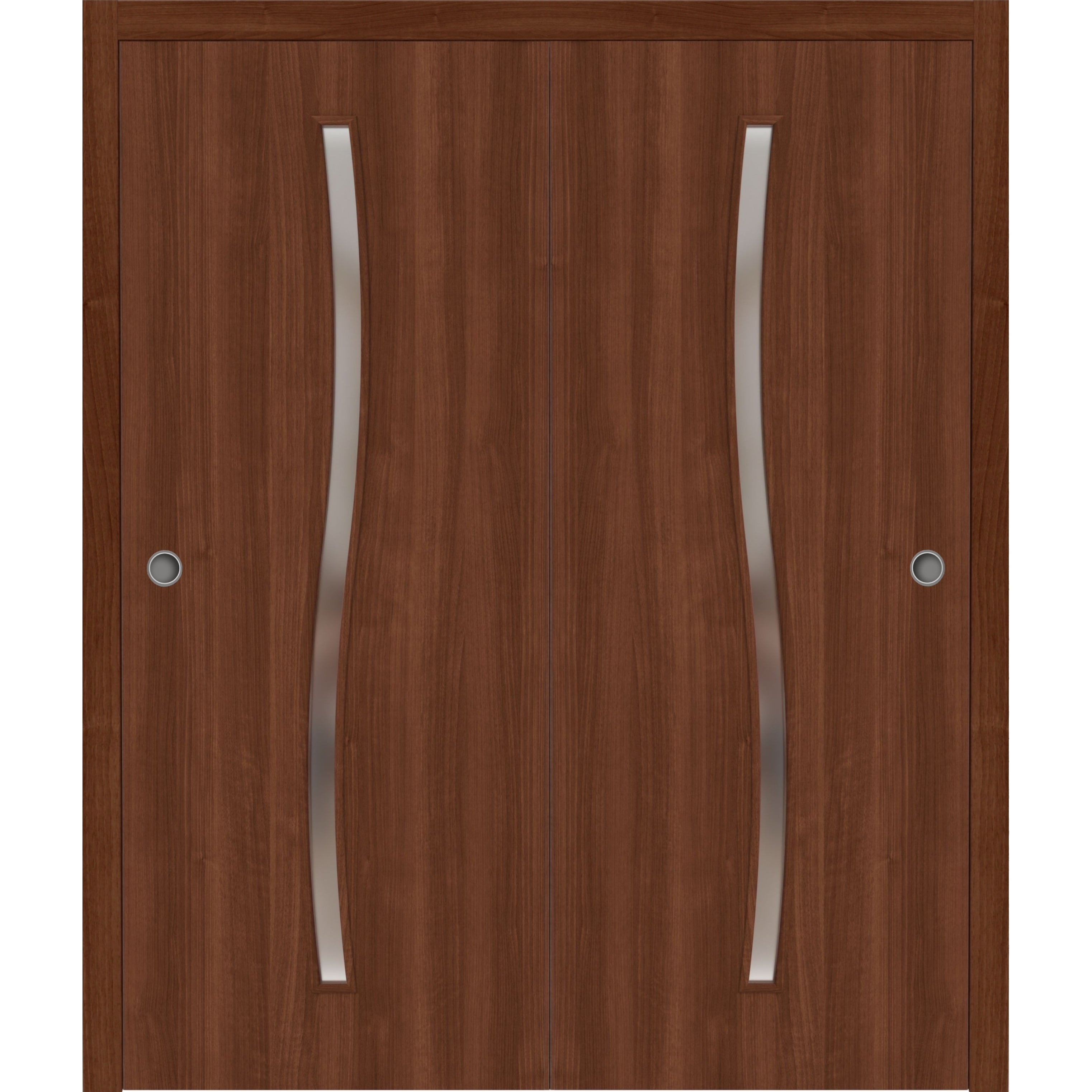 SartoDoors Basic 3002 | Bedroom Door Interior Door | Solid Wood | Hardware Set | 36x80, Walnut Bathroom Door Pantry Door