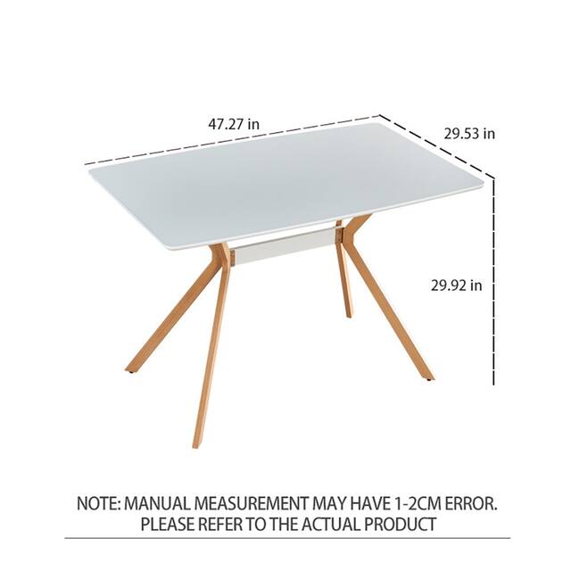 Rectangular White Wood Dining Table
