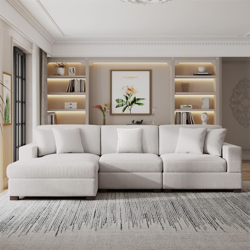 Modern Oversized Modular Sectional Sofa Set With Pillows