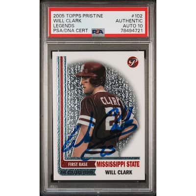 Will Clark 2005 Panini Pristine Signed Card #102 Auto Graded PSA 10 78494721 - 8'6" x 11'6"
