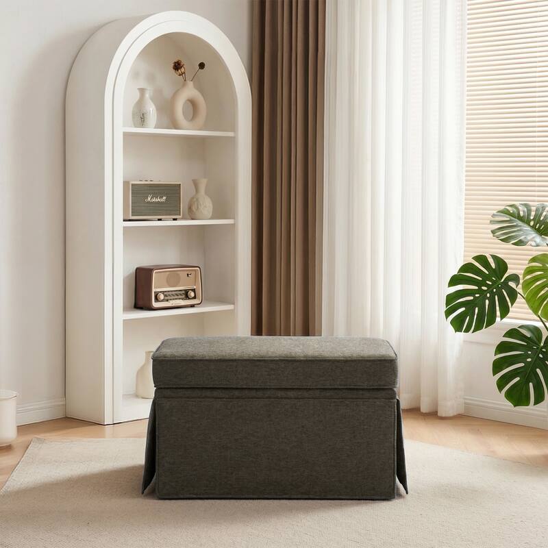 Skirted Oversized Storage Ottoman