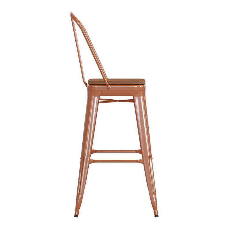 All-Weather Commercial Bar Stool with Removable Back & Poly Resin Seat