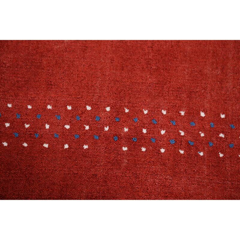 Hand Knotted Oriental 100% Wool Carpet Tribal Animal Pictorial Oranges & Rust Gabbeh Area Rug - 7' 7'' X 5' 3''