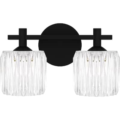 Spade 2-Light Matte Black Bath Light
