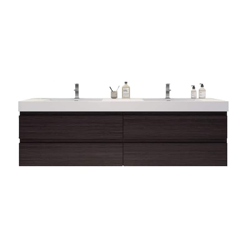 Baillie 84'' Wall-Mounted Vanity with Double Reinforced Acrylic Sink