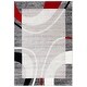 preview thumbnail 6 of 5, SAFAVIEH Skyler Jentje Mid-Century Modern Rug 4'5" x 6'5" - Grey/Red - Rectangle