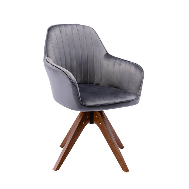 Porthos Home Oana Velvet/ Beechwood Swivel Dining Chair