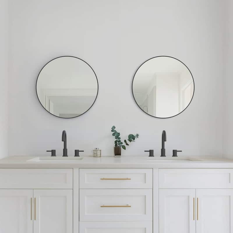 28 Inch Shatterproof Wall Mount Metal Frame Mirror