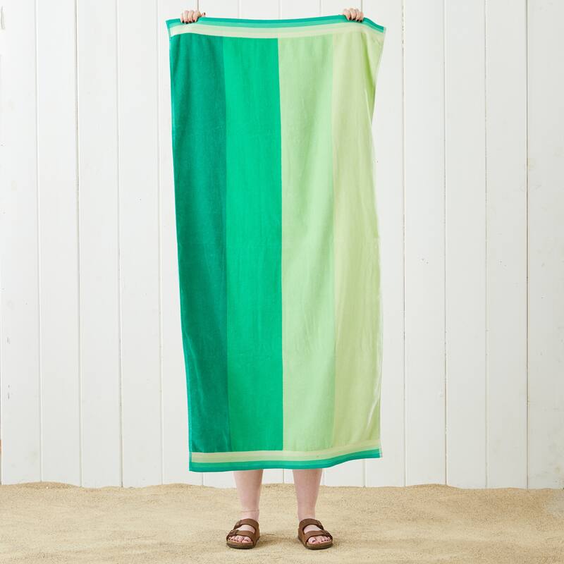 Luxurious Cotton Vibrant Colored Striped Beach Towel