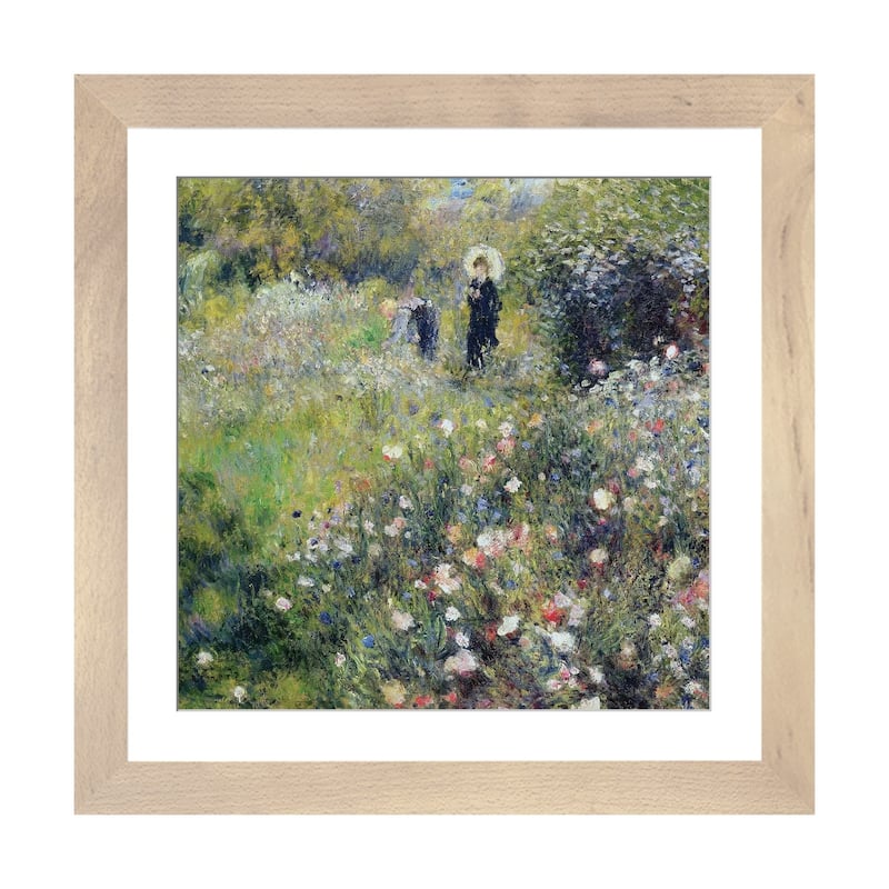 iCanvas "Woman with a Parasol in a garden, 1875 " by Pierre-Auguste Renoir - Natural - 16x16x1
