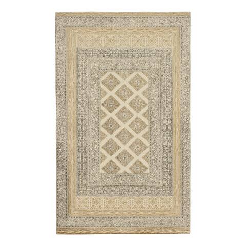 Bryn Stonewashed Moroccan Accent Rug, Natural Printed