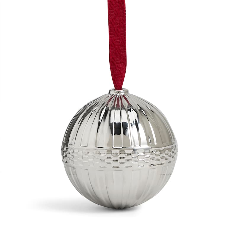 Wedgwood Festive Fluted Ornament, Silver Coated