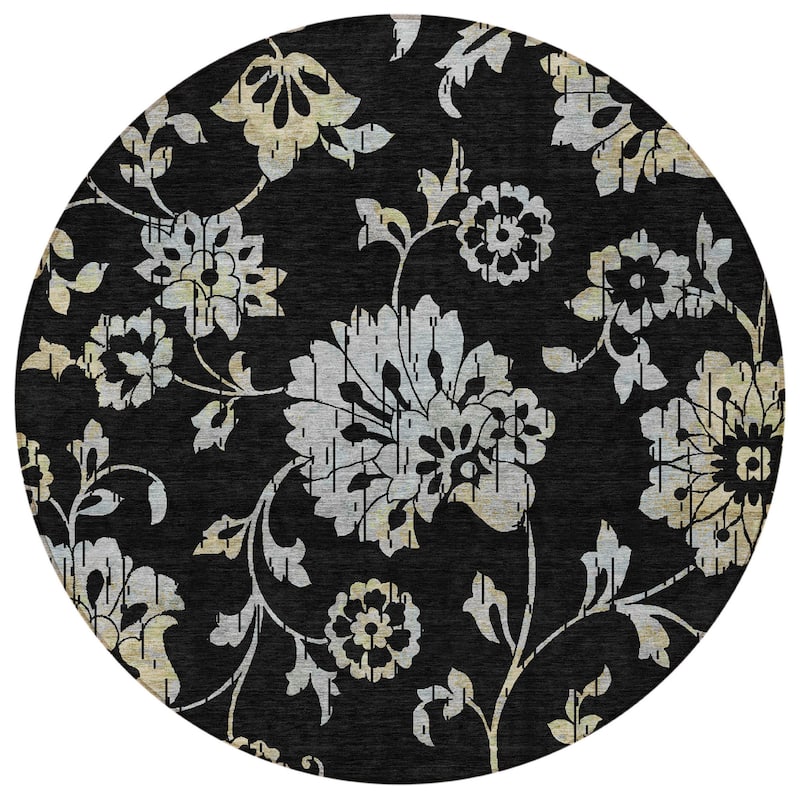 HomeRoots Floral Transitional Rectangle Outdoor Rug
