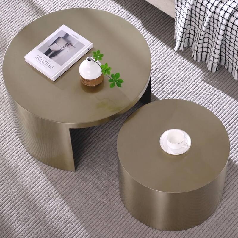 Round Nesting Coffee Table for Living Room Guest Hall Reception Room