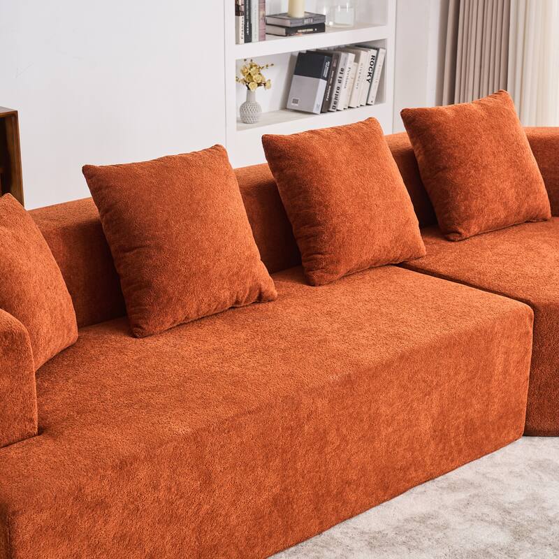 Memory Foam Curved Modular Couch Chenille Deep Seat Sectional Sofa