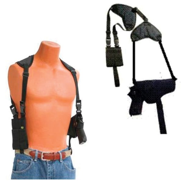 Small Automatic with laser Shoulder Holster