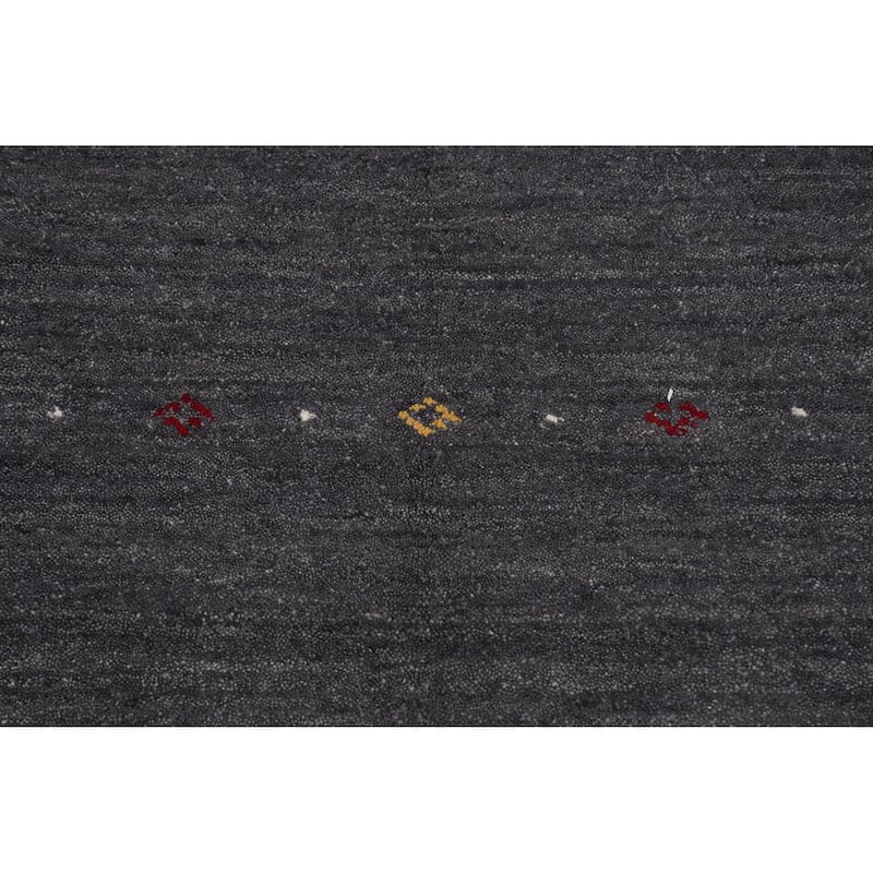 Hand Knotted Oriental 100% Wool Carpet Tribal Animal Pictorial Greys & Charcoal Gabbeh Runner Rug - 11' 10'' X 4' 1''
