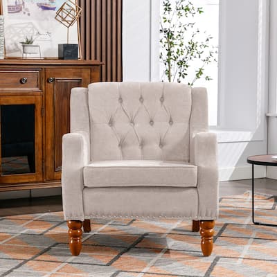 Mid-Century Modern Accent Chair Single Sofa Chair with Solid Wood Legs