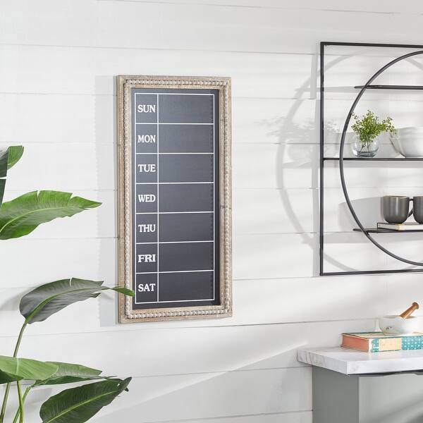Brown Wood Beaded Chalkboard Sign Home Wall Decor