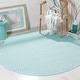 preview thumbnail 47 of 81, SAFAVIEH Handmade Flatweave Montauk Shkurte Cotton Rug 6' Round - Turquoise/Ivory - Round