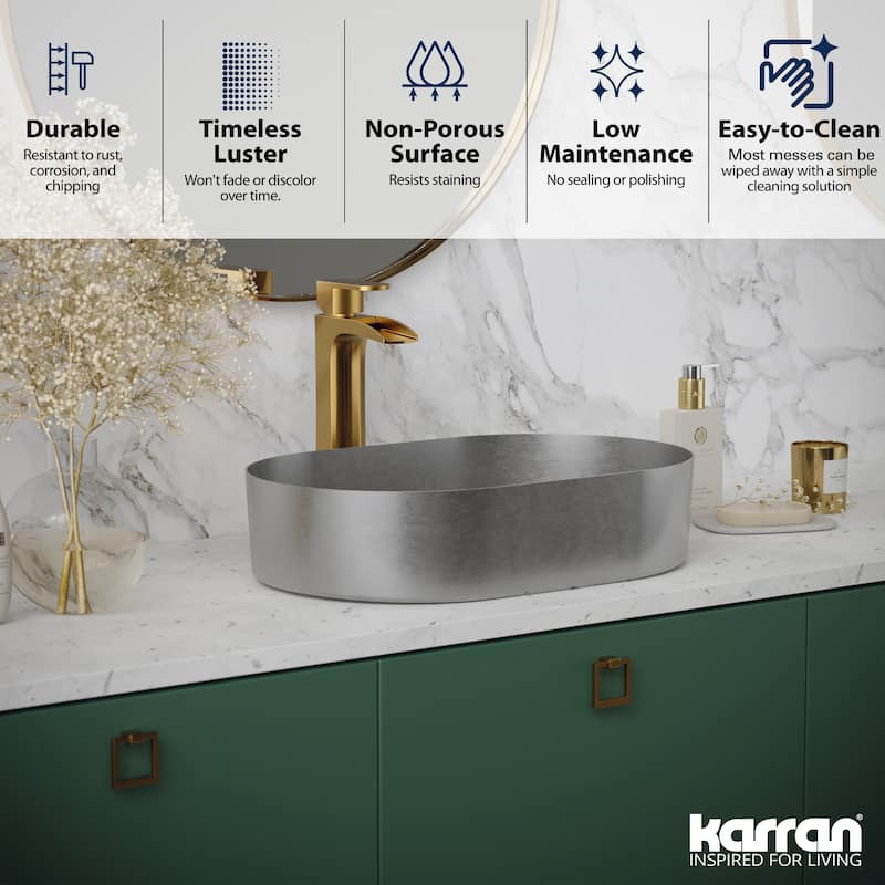 Karran Cinox Stainless Steel Oval Vessel Sink