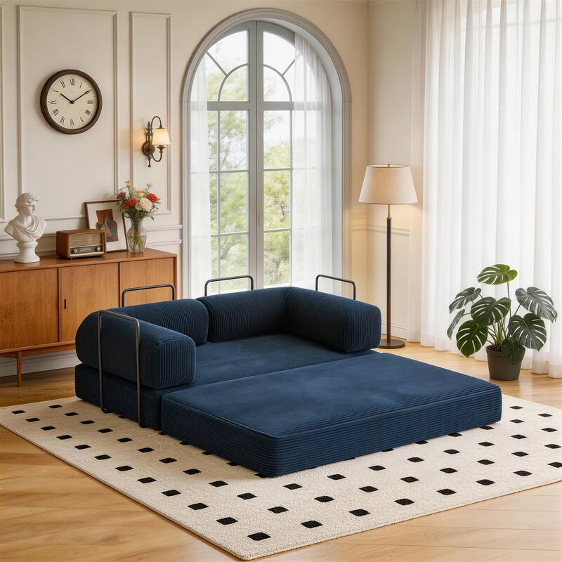 Corduroy Large Couch Convertible Floor Sofa Bed Sleeper